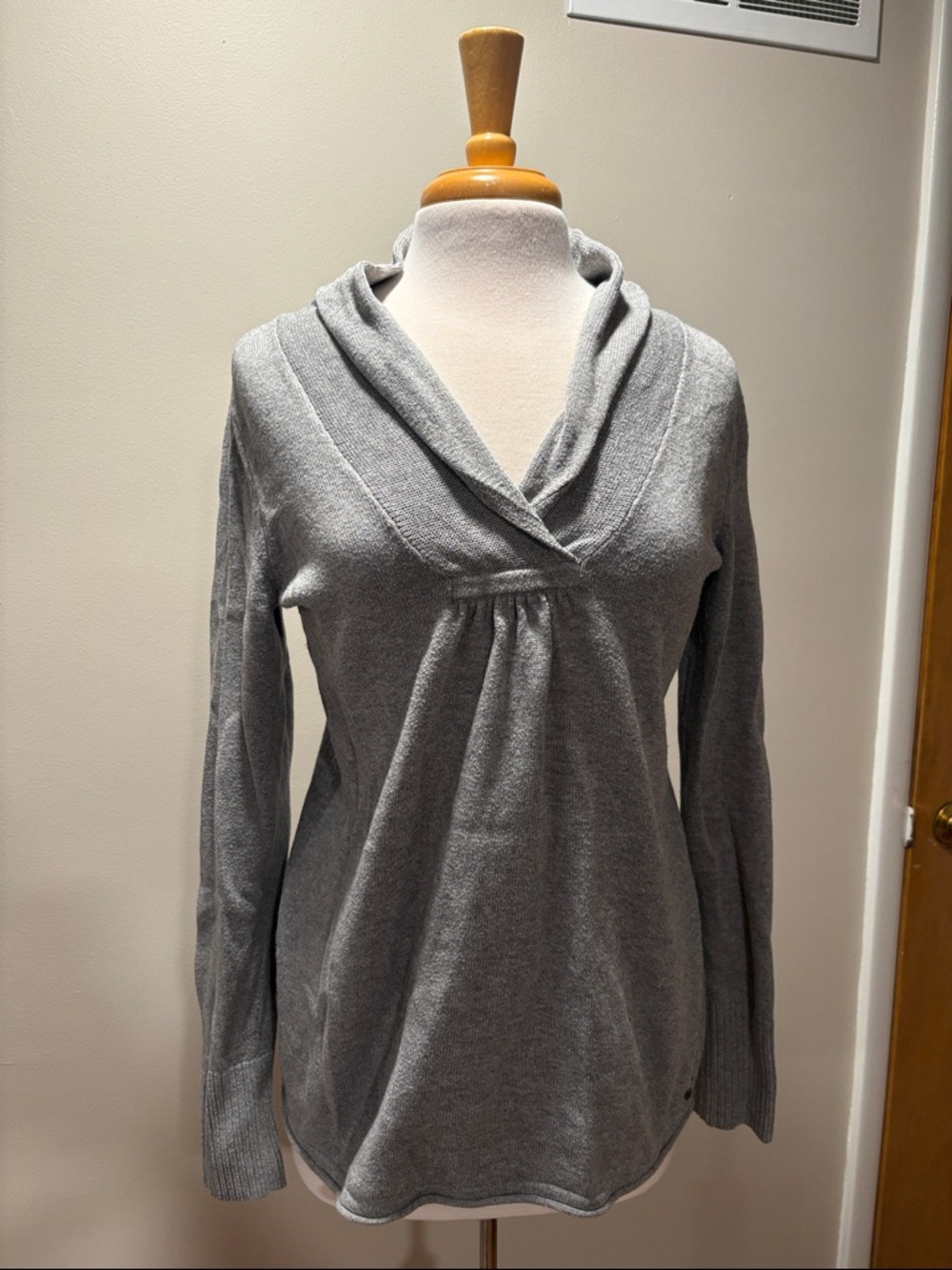 Eddie Bauer Gray Shawl Collar Sweater